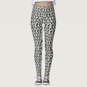 Leggings Motif Abstrait en niveaux de gris (Devant)