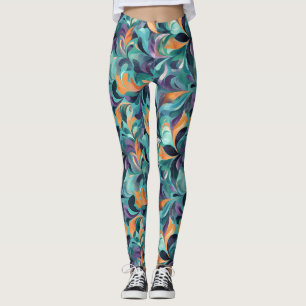 Leggings Motif Abstrait et dynamique inspiré par Paisley
