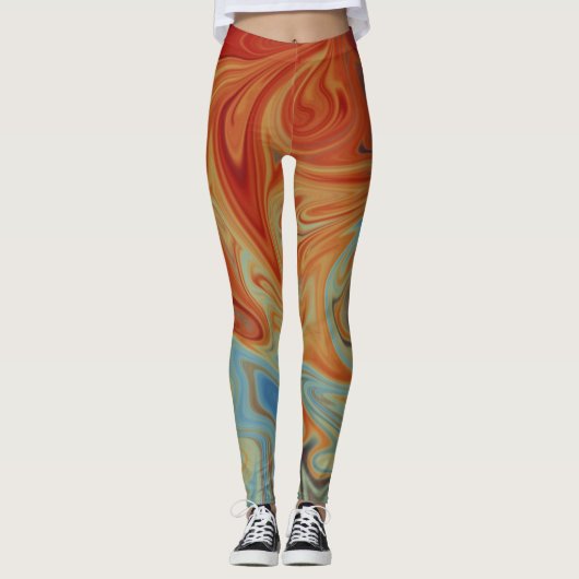 Leggings Motif abstrait fluide (Devant)