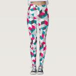 Leggings Motif Abstrait géométrique moderne coloré<br><div class="desc">Des leggings modernes,  graphiques et uniques avec du charbon de bois,  blanc,  gris,  turquoise et magenta,  motif abstrait géométrique .</div>