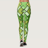 Leggings motif Abstrait géométrique moderne quadrillé (Dos)