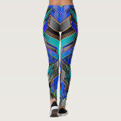 Leggings Motif abstrait géométrique prisme néon (Dos)