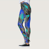 Leggings Motif abstrait géométrique prisme néon (Gauche)