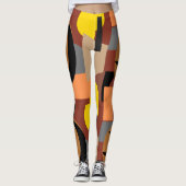 Leggings Motif Abstrait Gras Burnt Umber (Devant)