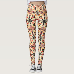 Leggings Motif Abstrait jaune clair
