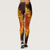 Leggings Motif abstrait jaune d'explosion solaire (Dos)