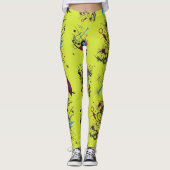 Leggings Motif Abstrait jaune frais (Devant)