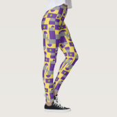 Leggings Motif Abstrait jaune pourpre avec demi-cercles (Droite)