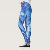 Leggings Motif abstrait liquide bleu (Gauche)