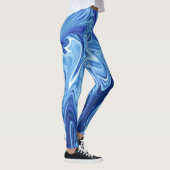 Leggings Motif abstrait liquide bleu (Droite)
