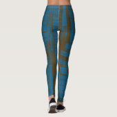 Leggings Motif abstrait moderne bleu et marron (Dos)