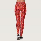 Leggings Motif Abstrait Moderne de Cercles de Pixel Rouge C (Dos)