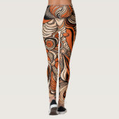 Leggings Motif Abstrait moderne Peach Orange (Dos)