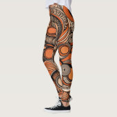 Leggings Motif Abstrait moderne Peach Orange (Gauche)