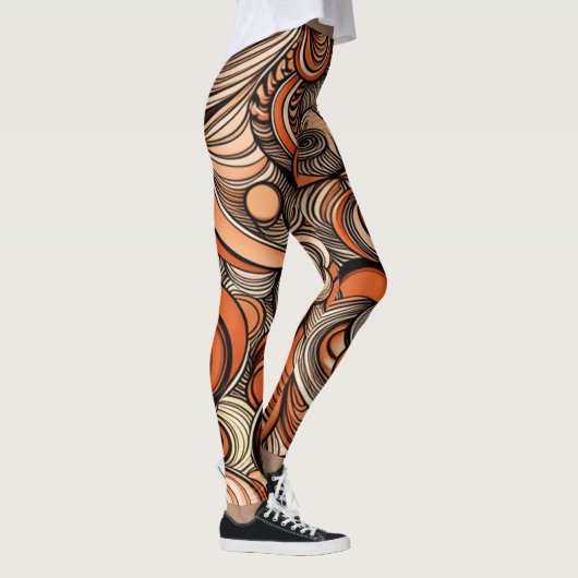 Leggings Motif Abstrait moderne Peach Orange (Droite)