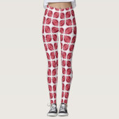 Leggings Motif Abstrait moderne rouge blanc (Devant)