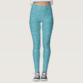 Leggings Motif abstrait moderne turquoise aqua (Devant)