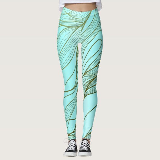 Leggings Motif abstrait mystique moderne (Devant)