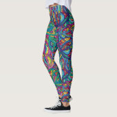 Leggings Motif Abstrait Néo-Psychedélique Rétro (Gauche)