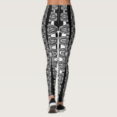 Leggings motif abstrait noir et blanc (Dos)
