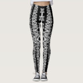 Leggings motif abstrait noir et blanc (Devant)