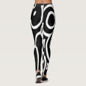Leggings Motif Abstrait noir et blanc (Dos)