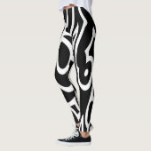 Leggings Motif Abstrait noir et blanc (Gauche)