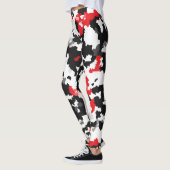 Leggings Motif Abstrait Noir et blanc cristallin (Gauche)