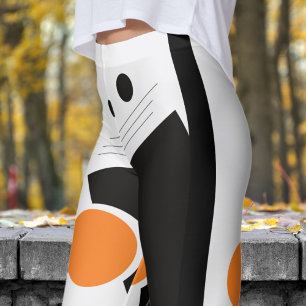 Leggings Motif Abstrait noir et blanc éclatant