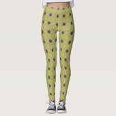 Leggings Motif Abstrait noir et jaune rétro (Devant)