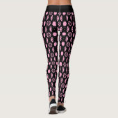 Leggings Motif Abstrait noir et rose élégant (Dos)
