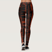 Leggings motif abstrait noir et rouge (Dos)