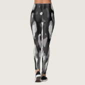 Leggings Motif Abstrait noir gris blanc (Dos)
