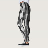 Leggings Motif Abstrait noir gris blanc (Gauche)