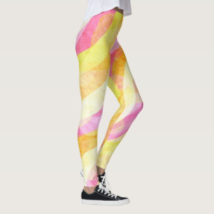 Leggings Motif Abstrait Ondulé Vibrant