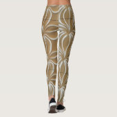 Leggings motif abstrait or et blanc (Dos)