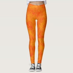 Leggings Motif Abstrait Orange