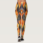 Leggings Motif Abstrait orange chaud (Dos)