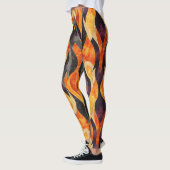 Leggings Motif Abstrait orange chaud (Gauche)