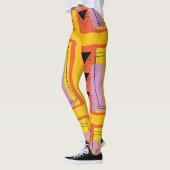 Leggings Motif Abstrait orange jaune moderne (Gauche)
