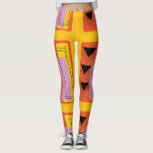 Leggings Motif Abstrait orange jaune moderne (Devant)