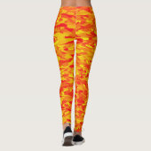 Leggings Motif Abstrait orange rouge jaune (Dos)
