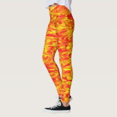 Leggings Motif Abstrait orange rouge jaune (Gauche)