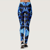 Leggings Motif Abstrait Polynésien Bleu Véritable (Dos)