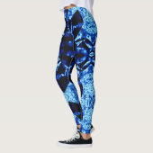 Leggings Motif Abstrait Polynésien Bleu Véritable (Gauche)