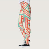 Leggings Motif Abstrait rayé coloré (Gauche)