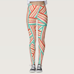Leggings Motif Abstrait rayé coloré