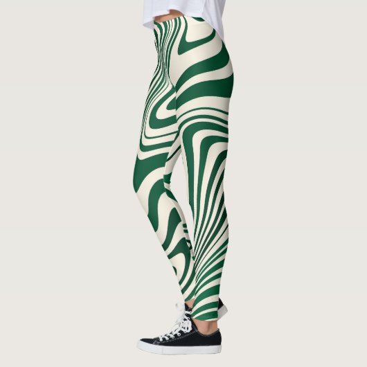 Leggings Motif Abstrait Retro Green (Gauche)