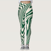Leggings Motif Abstrait Retro Green (Devant)