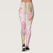 Leggings Motif abstrait rose et blanc (Dos)